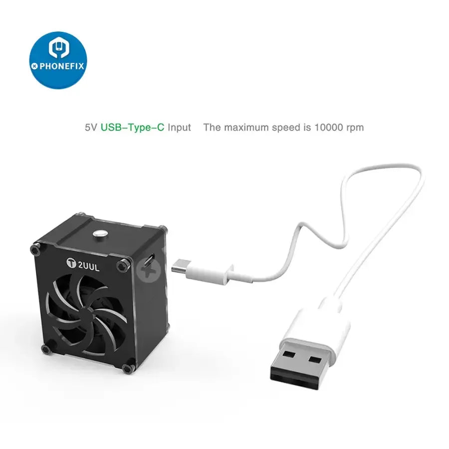 PHONEFIX 2UUL USB Mini Cooling Fan and Smoke Fume Extractor for welding smoke and fumes, compact and portable welding smoke exhaustor.