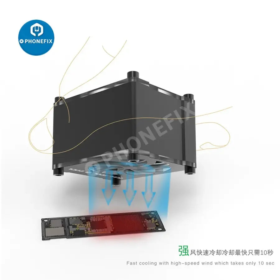 PHONEFIX 2UUL USB Mini Cooling Fan and Welding Smoke Exhaustor for fume extraction, compact portable design.