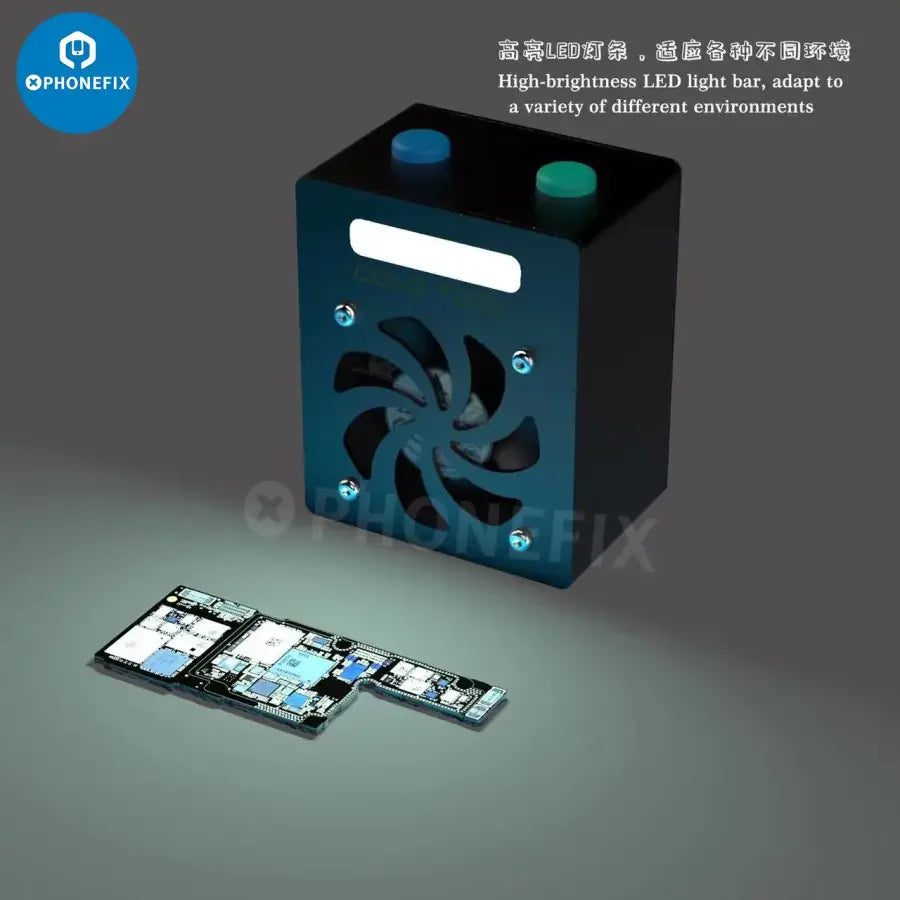 PhoneFIX 2UUL USB Mini Cooling Fan and Smoke Fume Extractor for welding smoke and fumes, compact and portable design.