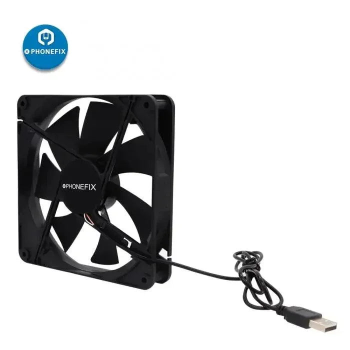 PHONEFIX 5V USB fan smoke fume extractor for soldering iron, air filter tool to absorb smoke and fumes during soldering projects.