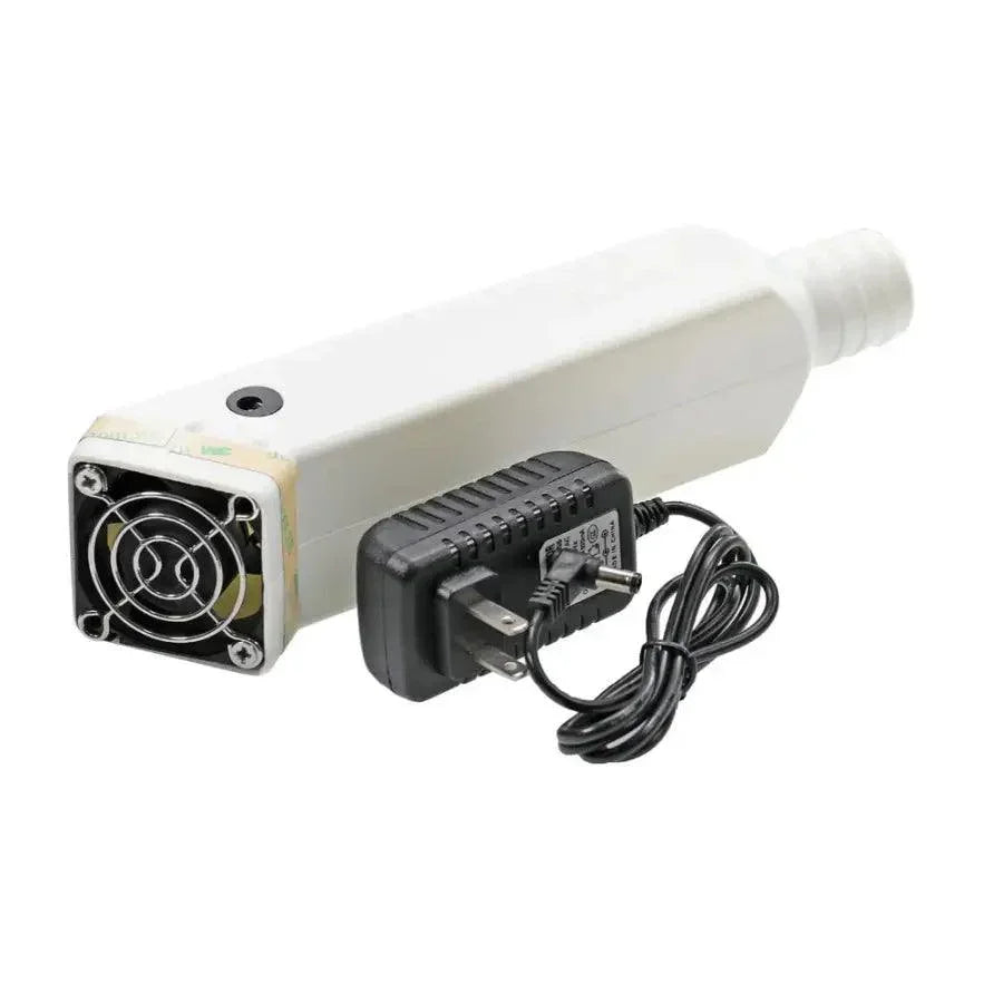 HZW Microscope Smoke Removal Fan by PHONEFIX, compact soldering fume extractor with filter for safe soldering workspace.