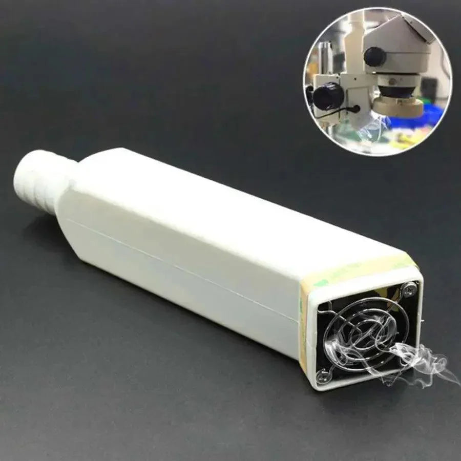 PHONEFIX HZW Microscope Smoke Removal Fan, soldering fume extractor with adjustable airflow and compact design for clean workspaces.