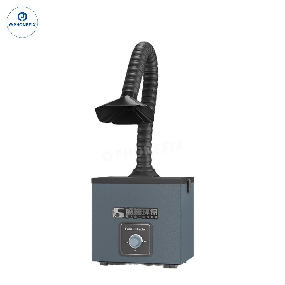 PHONEFIX smoke fume extractor for soldering, compact smoke absorber and purifying device with built-in filter for smoke removal.