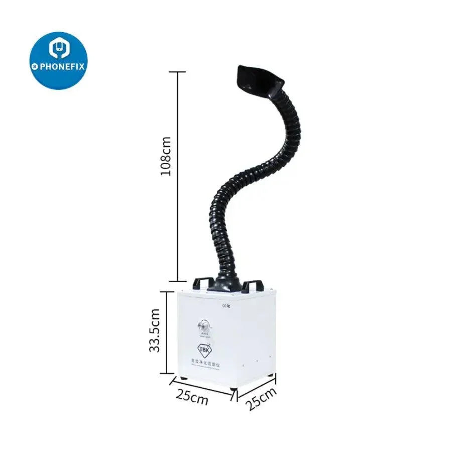 PhoneFIX TBK Fume Extractor for soldering and laser engraving, compact air cleaner with box, 110V smoke and fumes removal system.