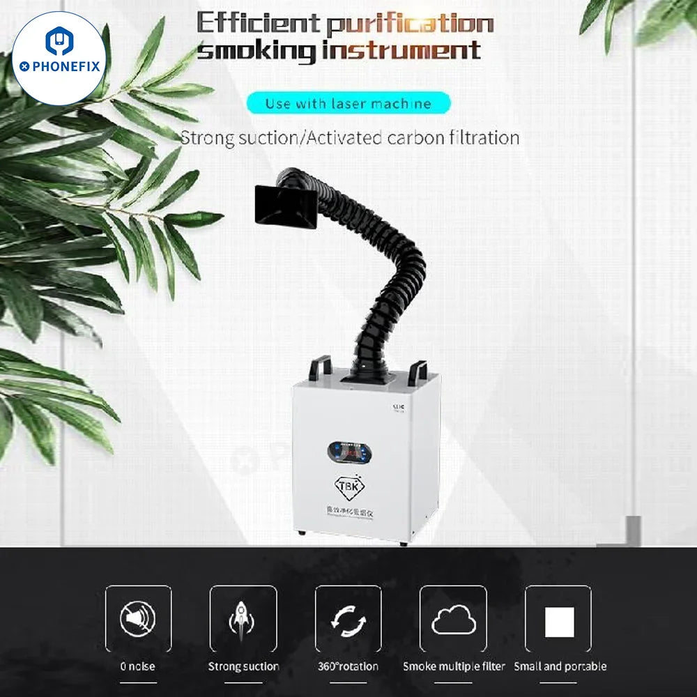 PHONEFIX TBK Fume Extractor for soldering and laser engraving, compact smoke and fume air cleaner for workspace safety.