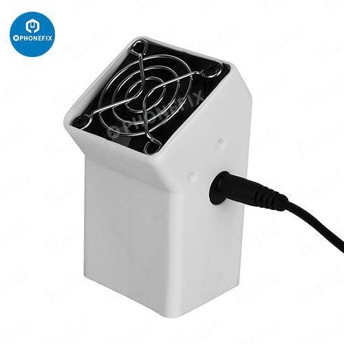 Kaisi Mini Microscope Exhaust Fan Smoke Fume Extractor by PHONEFIX for soldering smoke and fumes, compact and efficient.