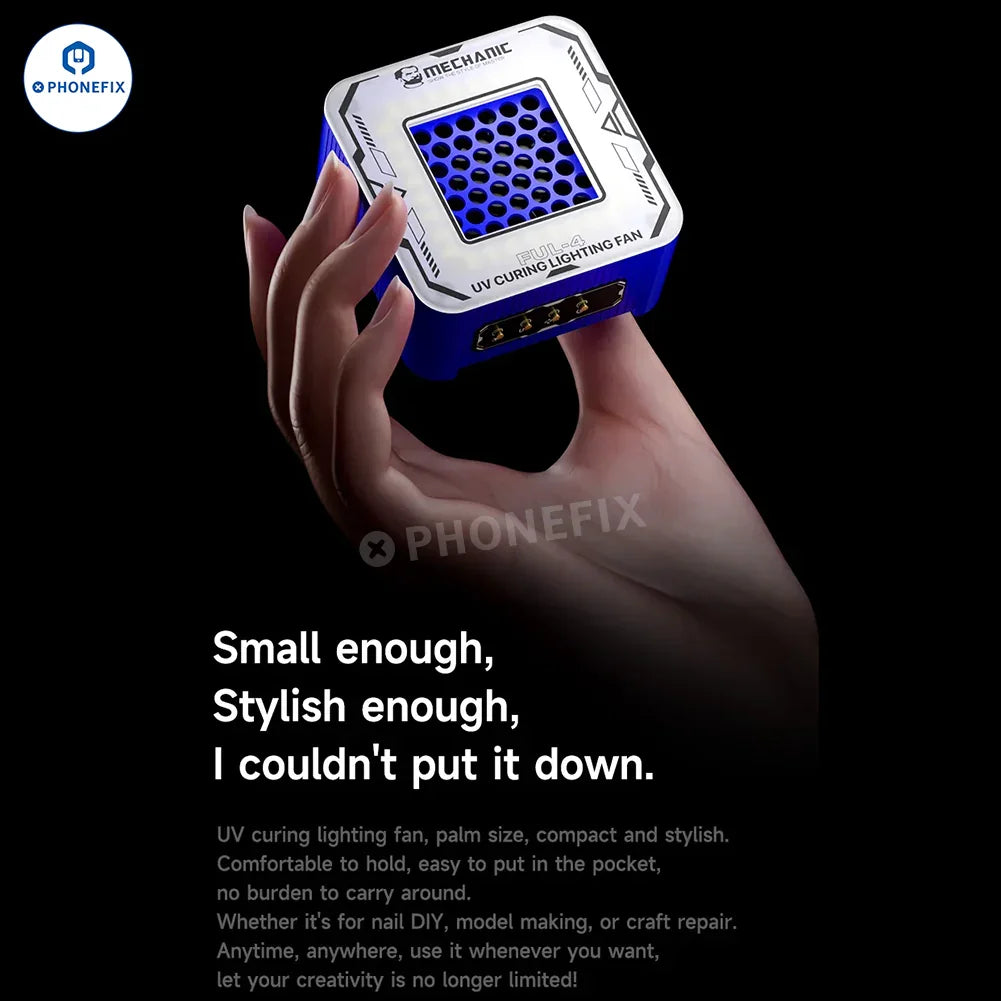 PhoneFix MECHANIC FUL-4 UV curing light smoke fume extractor with cooling system, designed for efficient smoke and fume extraction.