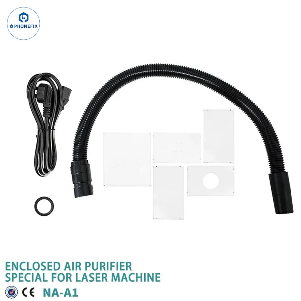 PhoneFIX NASAN NA-A1 laser smoke fume extractor with dust cover, compact air purifier for smoke and fumes.