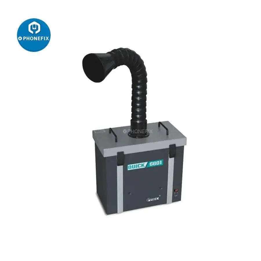 PHONEFIX QUICK 6602 smoke fume extractor with double tubes and 120W power, air cleaner for smoke and fumes.