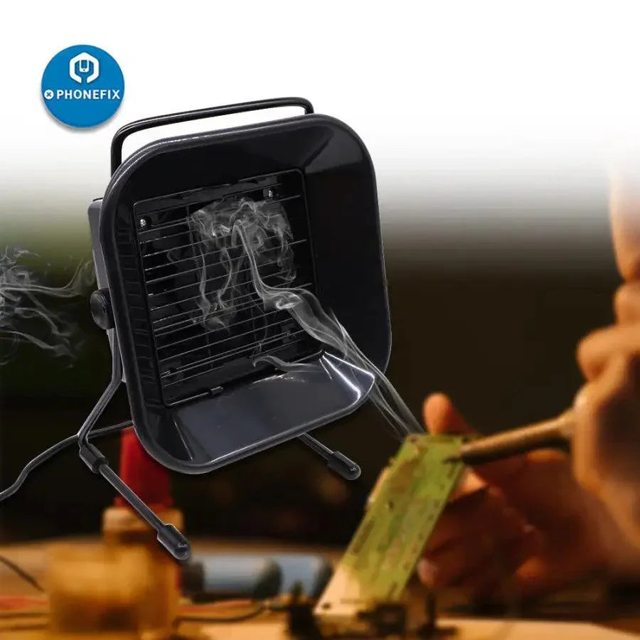 PHONEFIX desktop soldering smoke absorber and ESD fume extractor with 220V for removing soldering fumes and smoke.