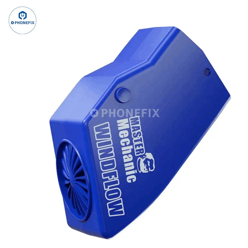 PhoneFix mechanic microscope smoke fume extractor captures and filters fumes during detailed inspections and repairs.