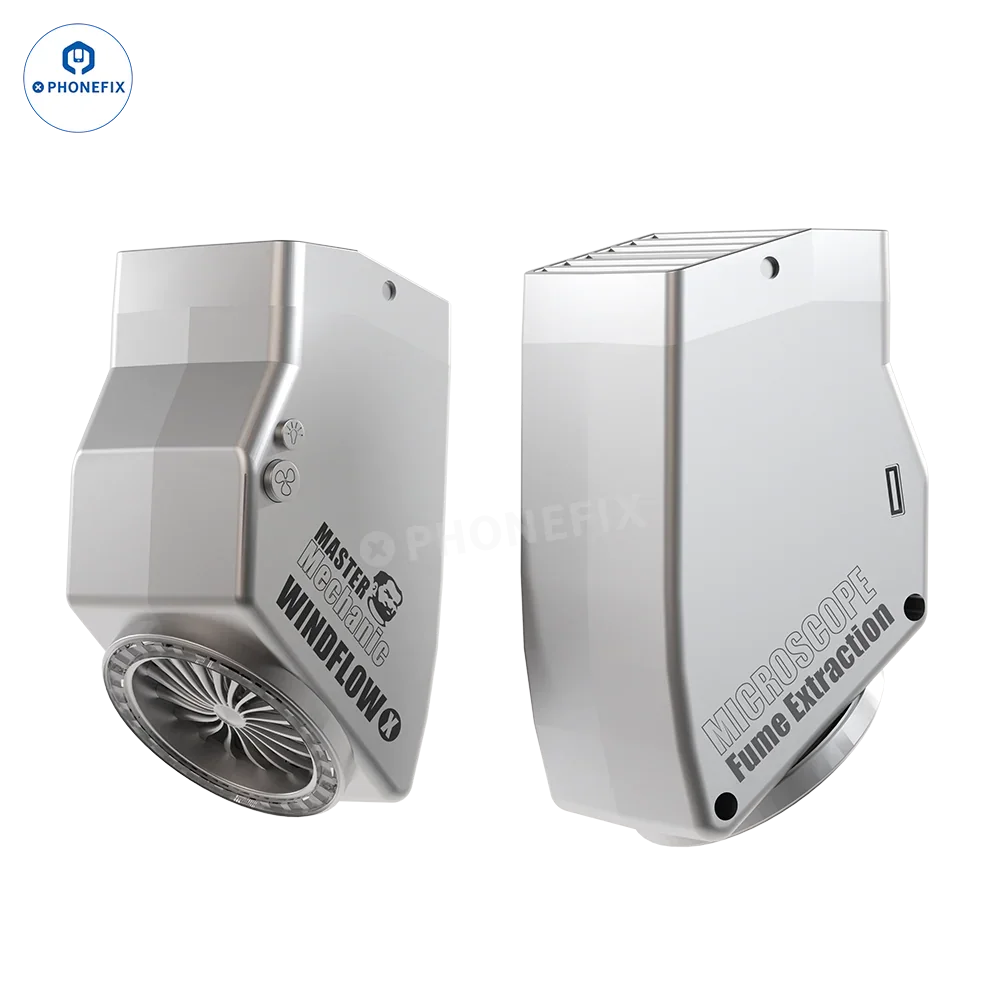 PHONEFIX mechanic microscope smoke fume extractor with built-in fume absorption for safe, clean workspace use.