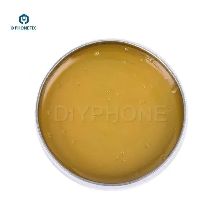 PhoneFix mild rosin soldering paste flux gel for metalworking, used as a solder paste in electronic and metal soldering projects.