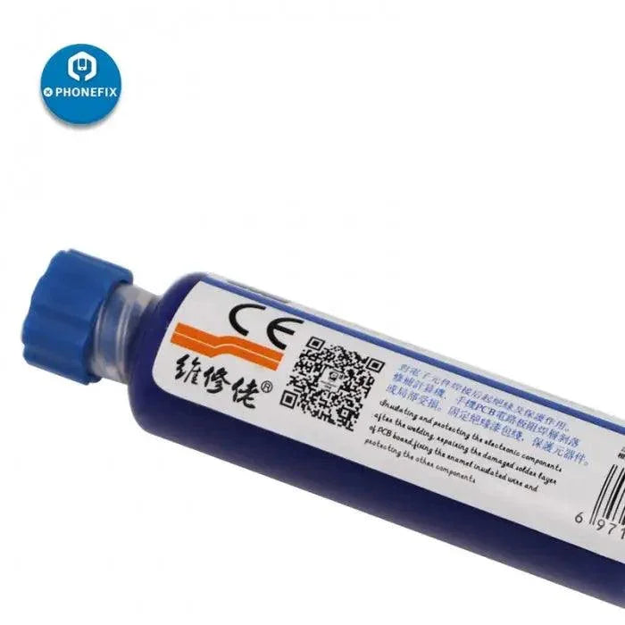 Mechanic UV solder mask and PCB welding flux oil for phone soldering, used with Solder Paste from PhoneFix for electronics repair.