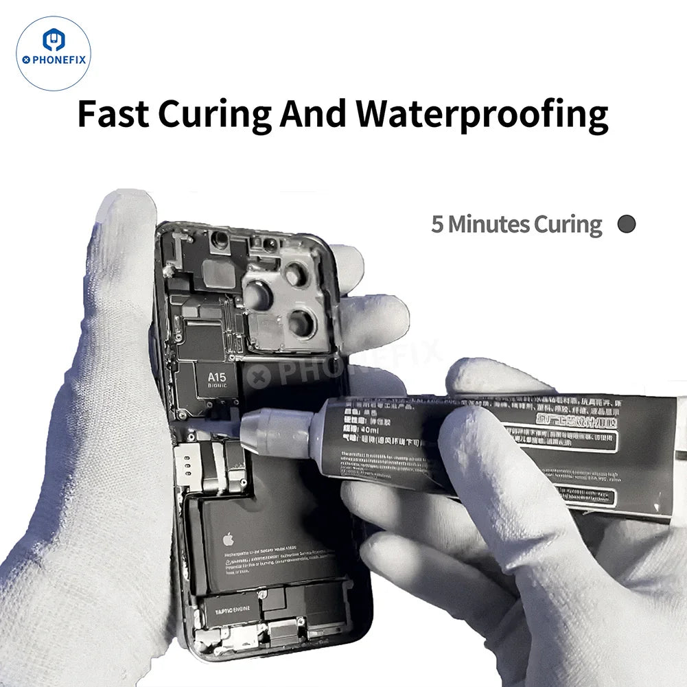 Adhesivo estructural original PhoneFix WYLIE para la reparación de la pantalla LCD trasera del teléfono, con pasta de soldadura para una unión fuerte y duradera.