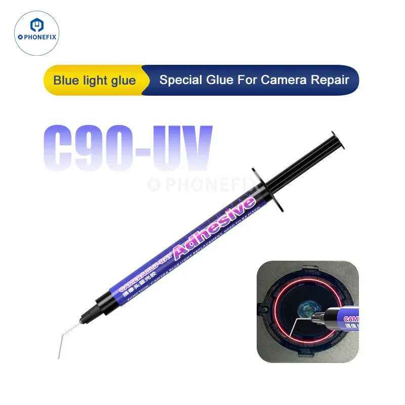 PHONEFIX Mechanic CD48 UV camera repair glue dust removal stick and solder paste for precise electronic component cleaning and repair.
