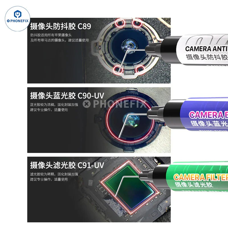 PHONEFIX Mechanic CD48 UV Camera Repair Glue Dust Removal Stick used for cleaning solder paste and dust from electronic components.