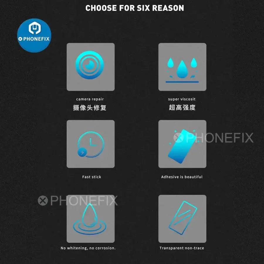 PhoneFIX Mechanic CR1 phone camera LCD screen repair glue, fast bonding solder paste for phone screen repairs.