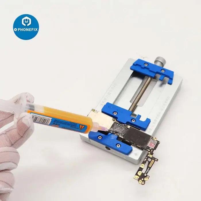 Mechanic RMA-UV10 10cc no-clean BGA PCB soldering paste flux grease, by PHONEFIX, used for electronics assembly and repair.