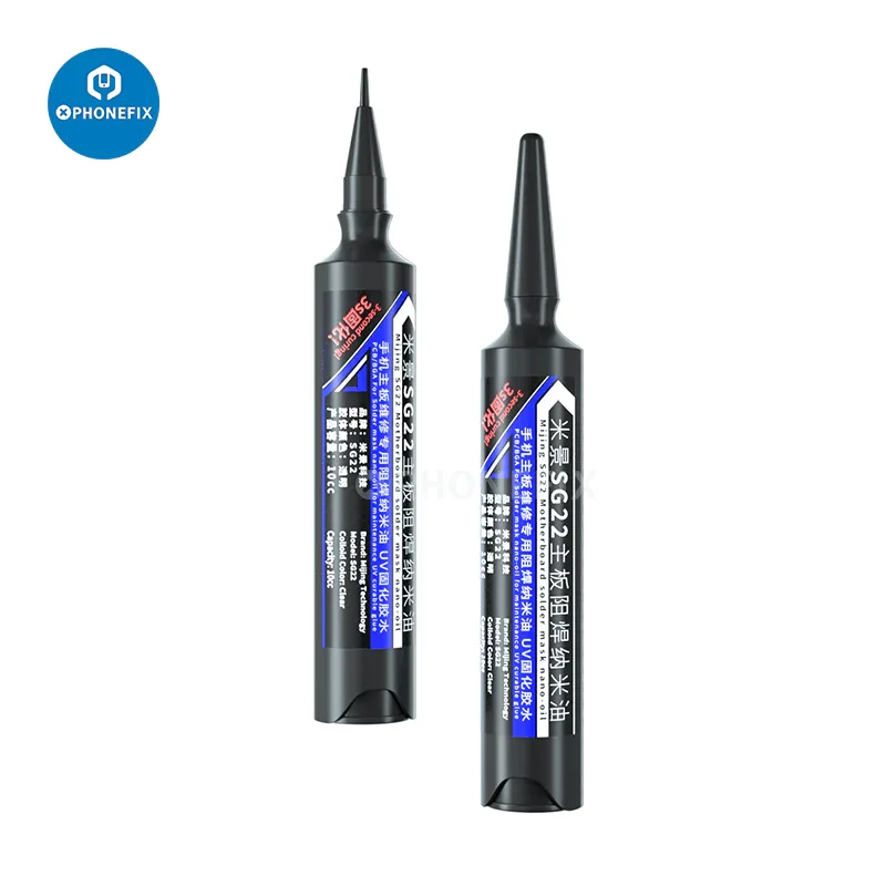 Mijing SG22 PCB solder mask nano oil 3S quick curing paste flux for electronics soldering, by PHONEFIX.