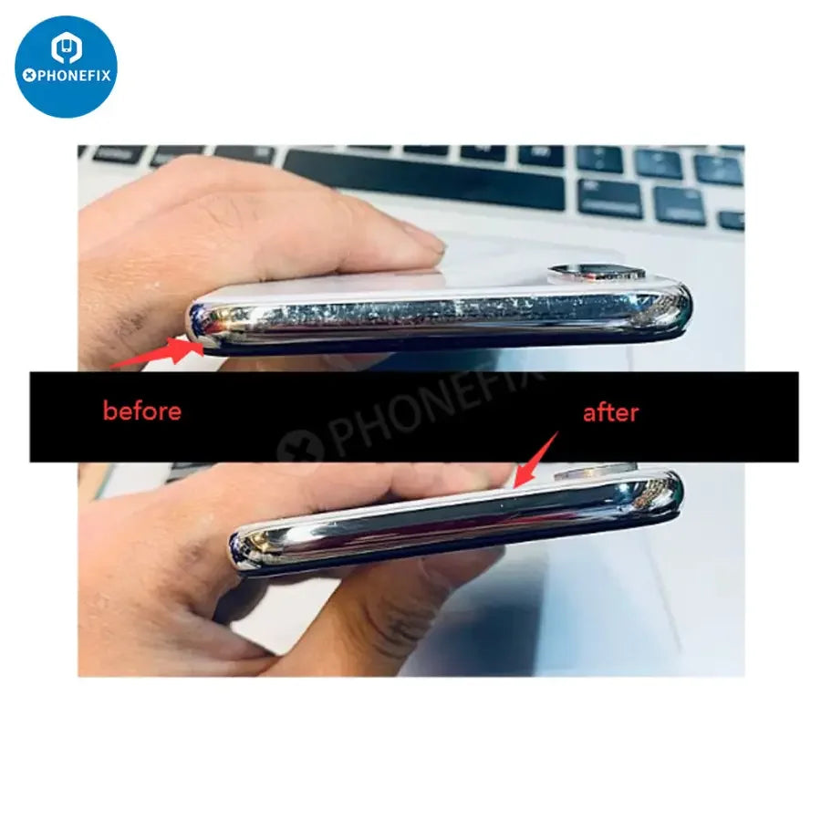 Silver frame polishing paste for iPhone, scratches remover by PHONEFIX, used to restore and polish phone metal frames.