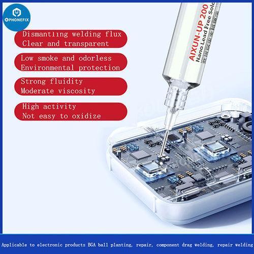 PhoneFIX UP200 Lead-Free Nano Solder Paste for BGA reballing and soldering, ideal for precise electronics repair.