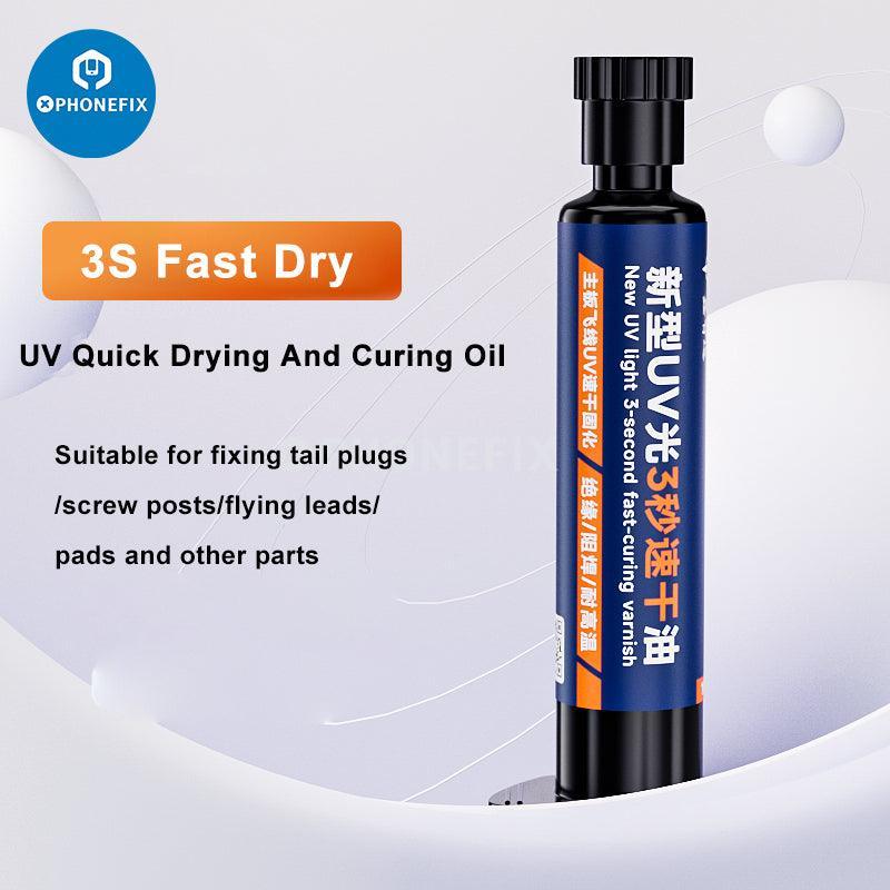XZZ 3S UV fast curing solder paste flux by PHONEFIX, quick-dry solder paste for electronics assembly, shown in the image.