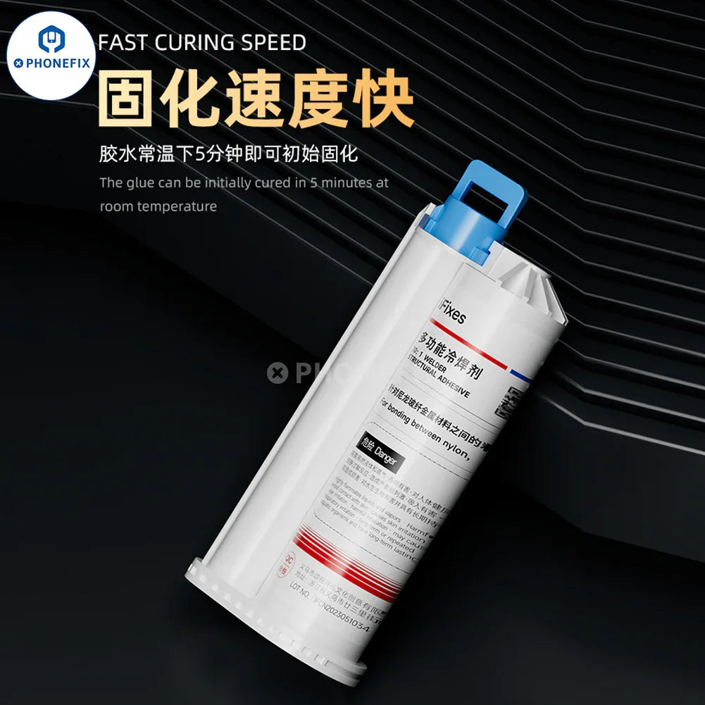 iFixes i14167 structural adhesive metal AB glue and cold solder flux solder paste by PHONEFIX for electronics repair.