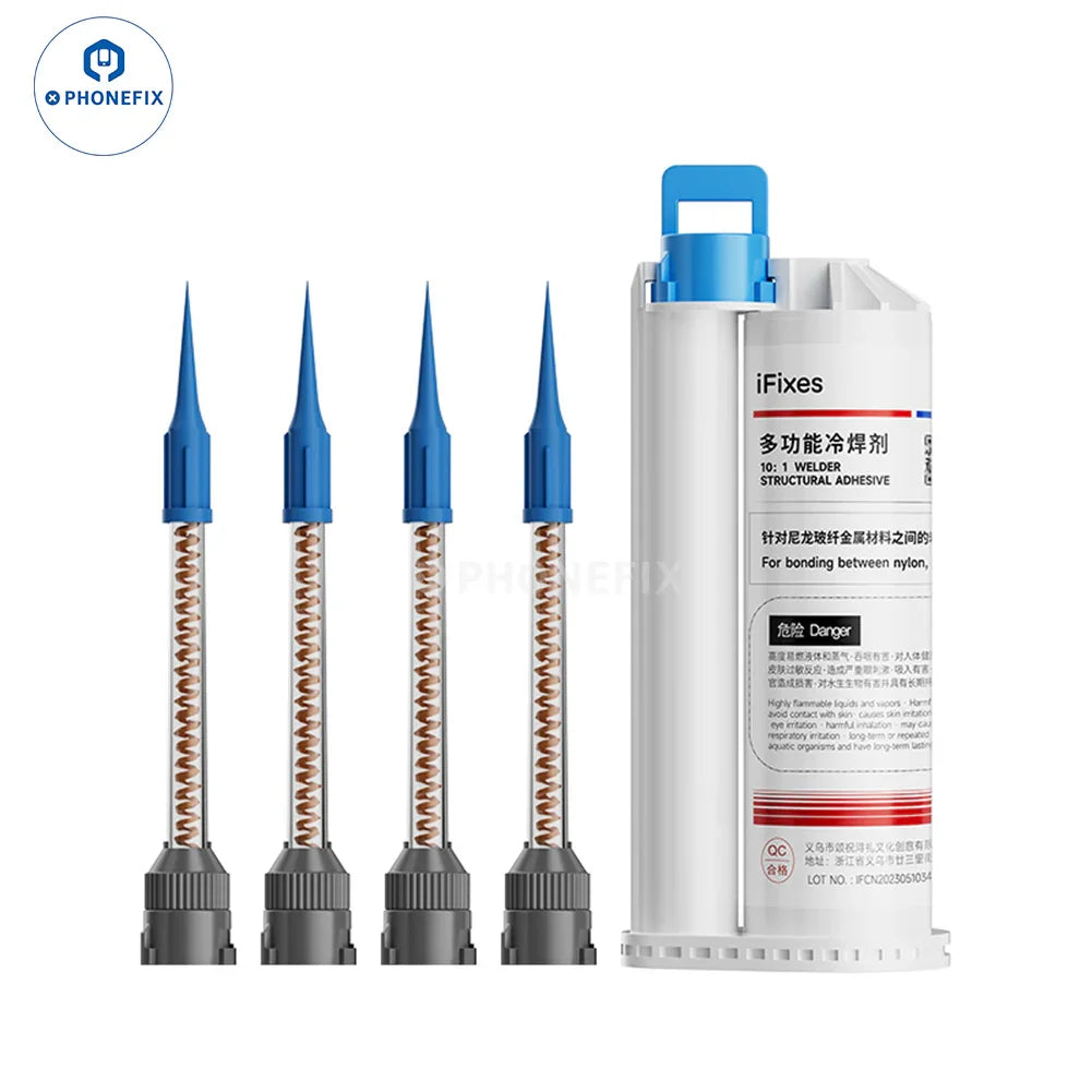 iFixes i14167 Structural Adhesive Metal AB Glue and Cold Solder Flux solder paste for electronic repairs, by PHONEFIX