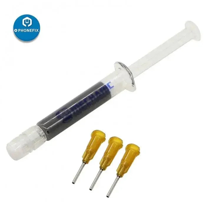 Mechanic iSm5 3ML Special Jumper Wire Solder Paste for PCB Repair by PHONEFIX, shown in a small container with solder paste.