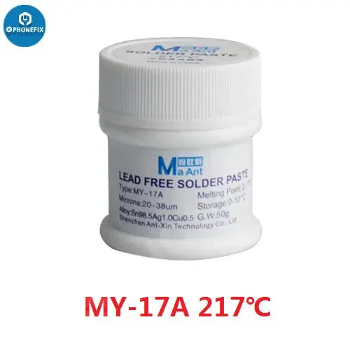 Phonefix MaAnt Solder Paste 138 158 183 Degrees BGA soldering tin flux for electronics repair and soldering projects.