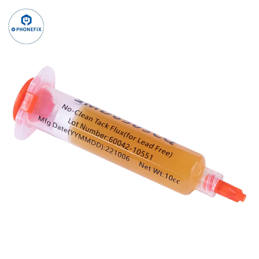 Phonefix Chipquik Tack Solder Paste Flux SMD6505CQ, no-clean tack flux for SMD soldering, in a plunger container.
