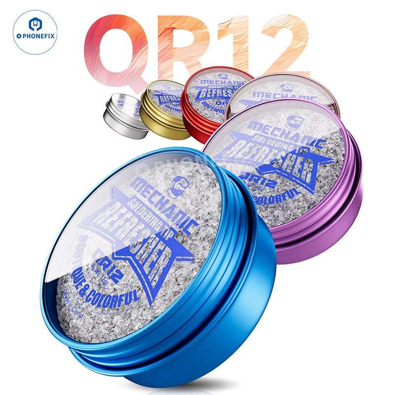 PhoneFix QR12 soldering tip refresher cream for cleaning black oxide from soldering tips, in a small container.
