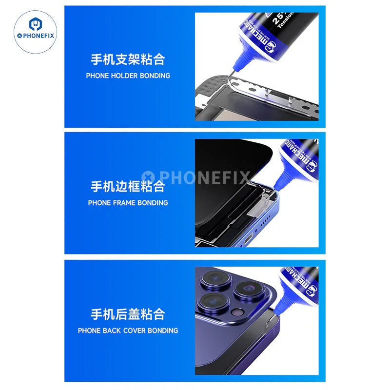 PhoneFix R7 mechanic phone frame screen bracket back glass adhesive solder paste for phone repair.