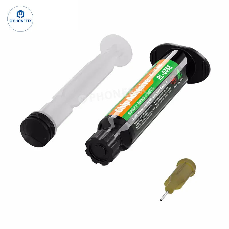 PhoneFIX BGA Chip Sealant Glue Solder Paste for phone CPU, NAND, and screen IC sealing, 10cc tube for electronic repairs.