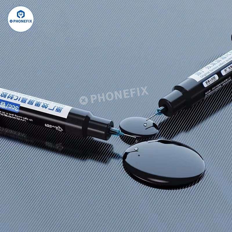 PhoneFIX BGA chip sealant glue for phone CPU, NAND, and screen IC sealing; solder paste for electronic device repairs.