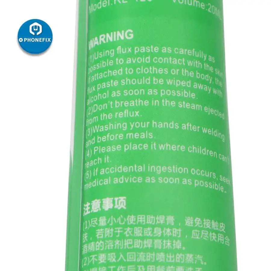 Relife RL-429 20ML Hose BGA Flux Paste for Phone BGA Soldering, used for electronic repair and soldering applications.