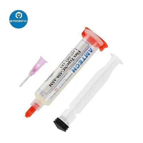 OEM RMA-223 NC-559-ASM syringe BGA soldering paste flux in a 10cc syringe for electronic repair by PHONEFIX