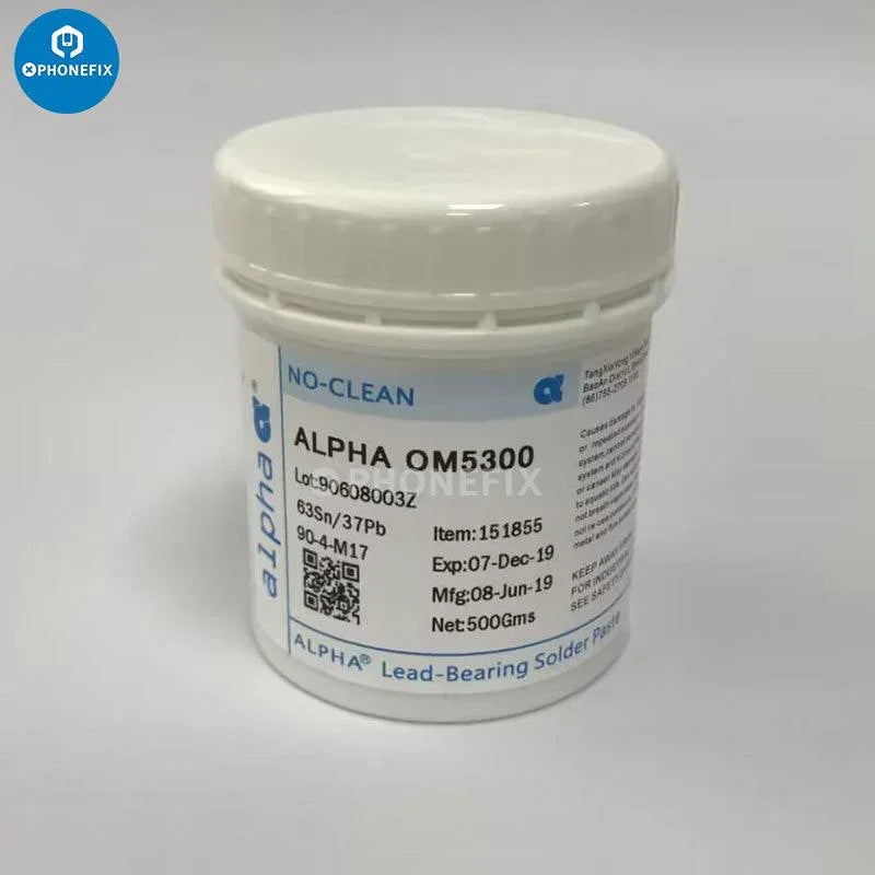 Kingbo 100g RMA-218 BGA solder flux paste for SMT reballing and repair, used in electronics soldering and rework.