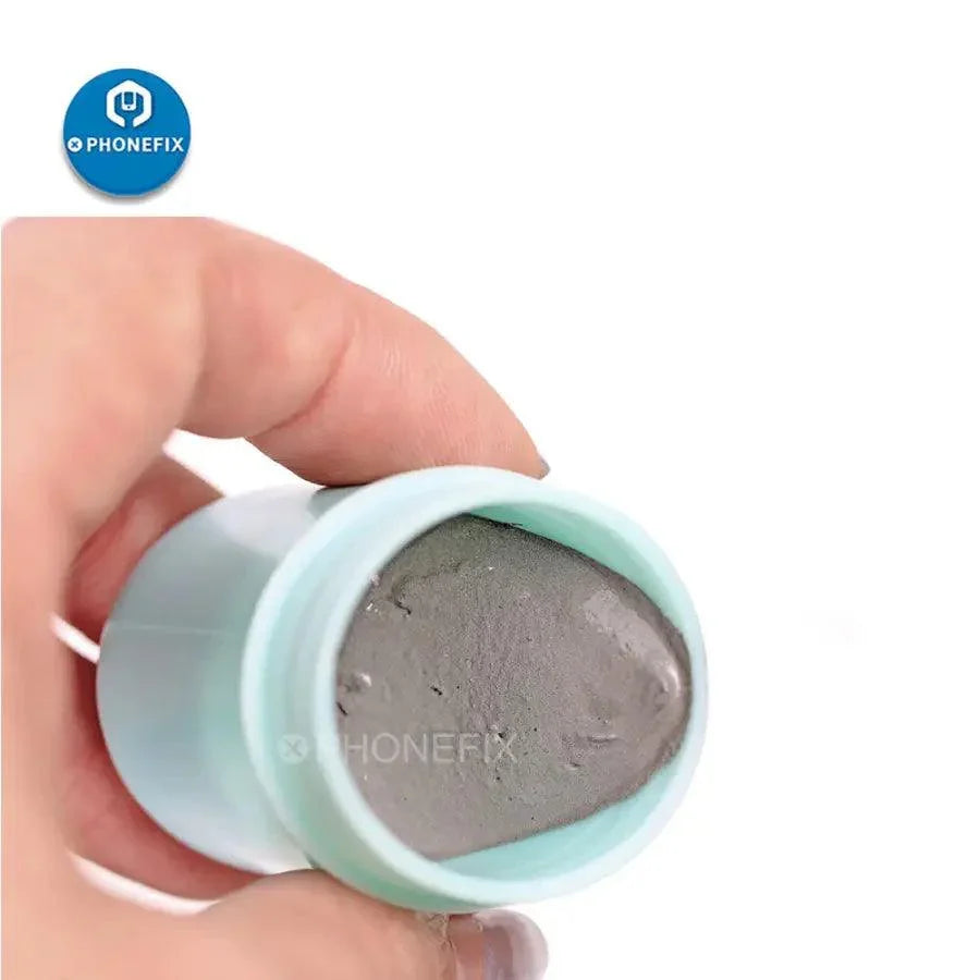 Lead-free solder paste by PHONEFIX, 138-183°C, used for A8 to A11 CPU repair, shown in a close-up image.