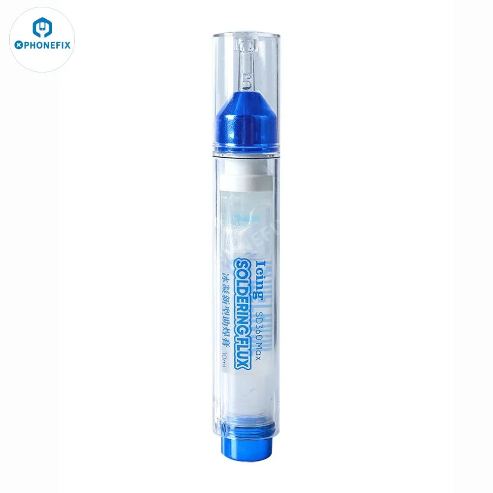 PhoneFix SD360 Max Solder Flux Set with push rod, 10cc solder paste for precise electronics soldering and repair.