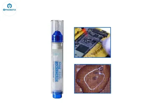 PhoneFix MECHANIC 10CC SD360 Max solder flux set with push rod for soldering and electronic repairs, showing the flux container and tools.