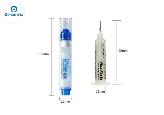 PhoneFix MECHANIC 10CC SD360 Max solder flux set with push rod, featuring a solder paste container and applicator tool.
