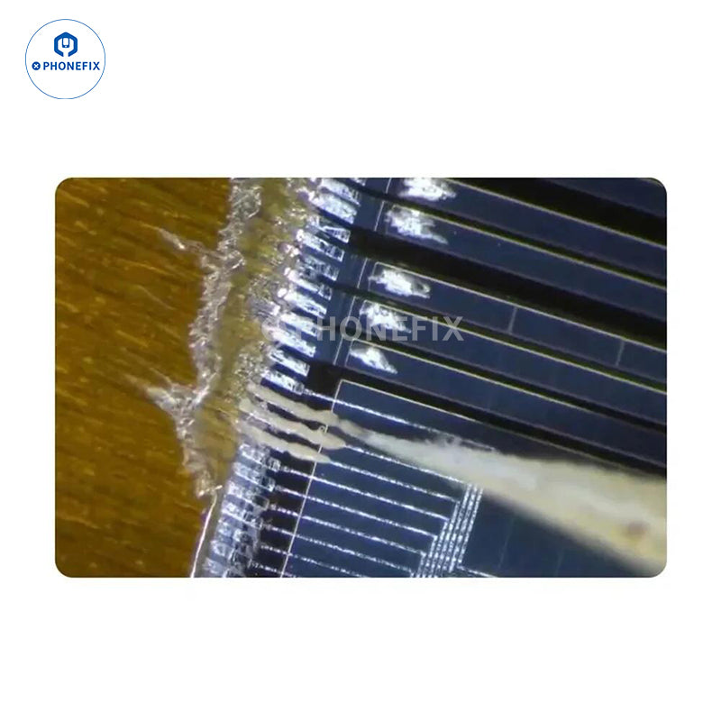 Phonefix nano conductive silver paste in a small tube, used for iPhone screen flex circuit repair and circuit soldering.