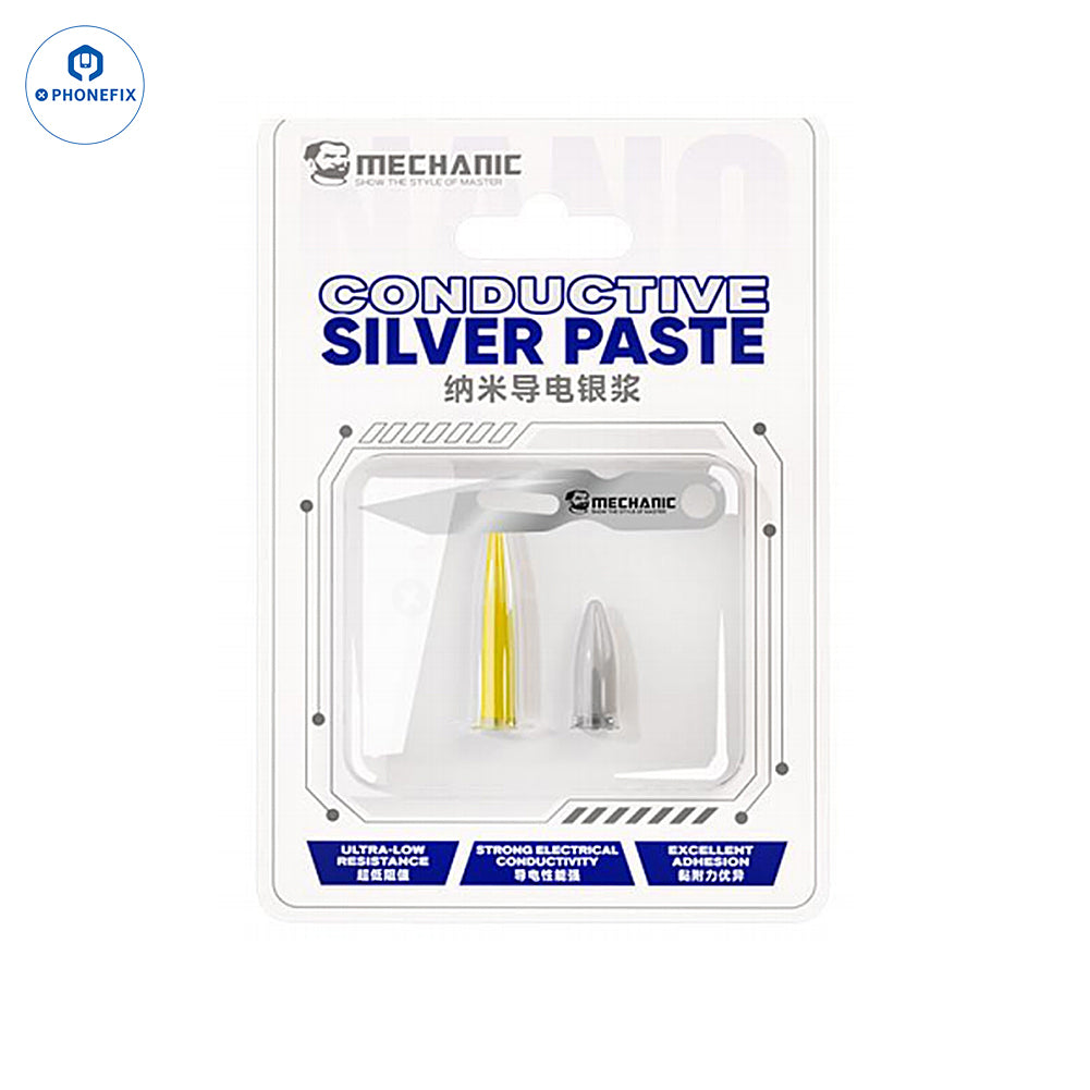 PhoneFIX nano conductive silver paste for iPhone screen flex circuit repair, solder paste for precise circuit fixing.