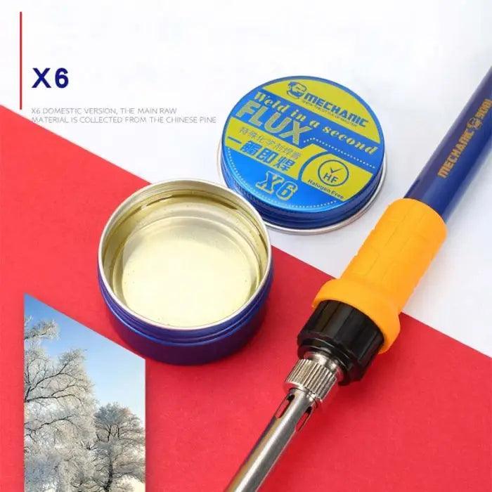 Mechanic X6 X8 X9 Rosin Flux solder paste by PHONEFIX, 20g for soldering iron applications, visible in the image.