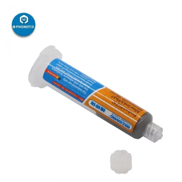 Mechanic XG-Z40 high synthetic solder paste flux for BGA repair, shown as a tin of cream-colored solder paste by PHONEFIX.