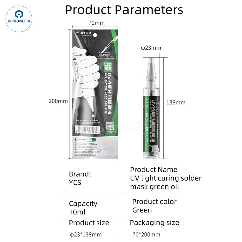 Lámpara de curado UV YCS utilizada para el secado rápido de pasta de soldadura, aceite verde y fundente en reparaciones electrónicas por PHONEFIX