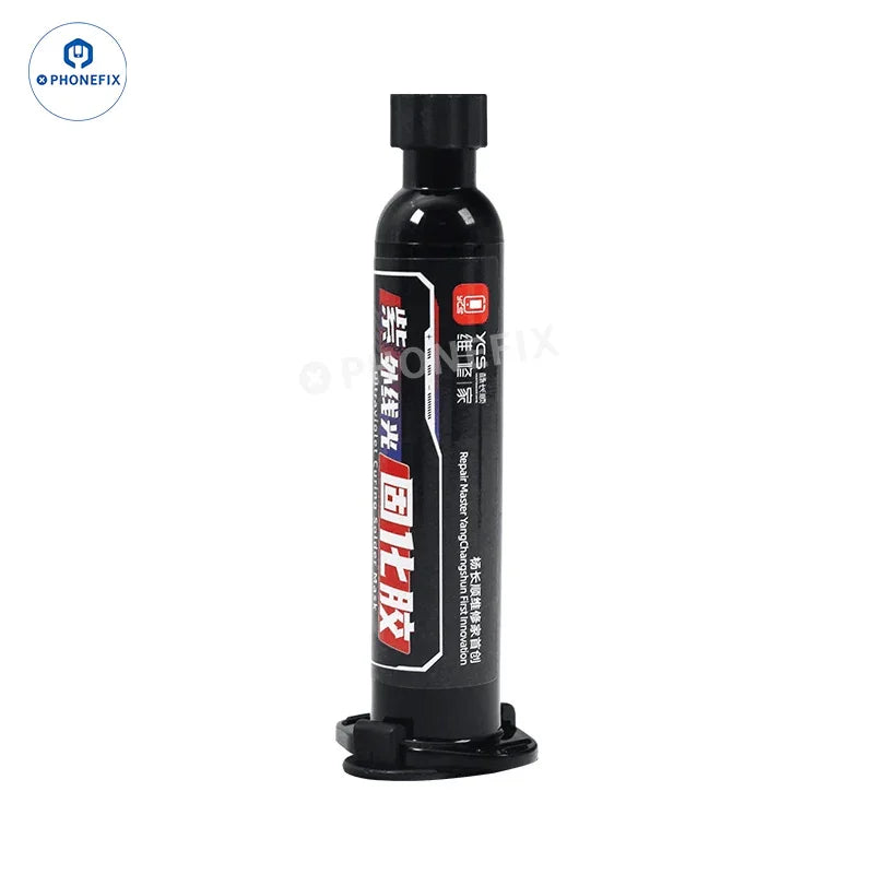 La lámpara de curado UV PhoneFix YCS se utiliza con aceite verde para el secado rápido de fundente de soldadura y pegamento en procesos de soldadura electrónica.