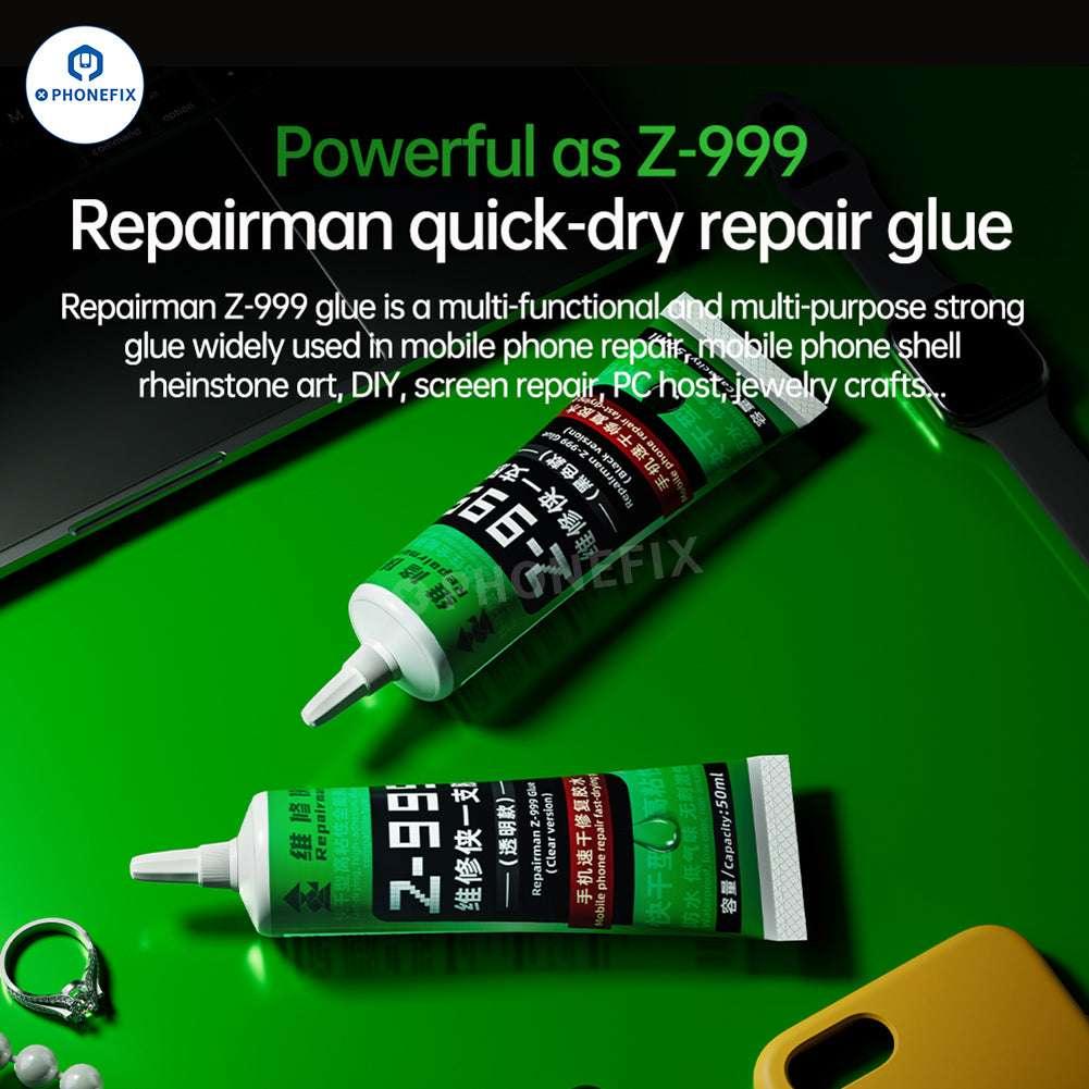 PhoneFix Repairman Z-888 Z-999 glue solder paste for phone frame back cover caulking and adhesive application.